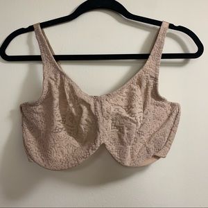 Wacoal Halo Lace Full Figure Underwire Bra Tan 38 DD